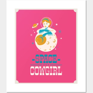 Space Cowgirl Cow Girl Rodeo Posters and Art